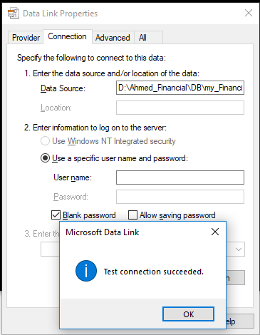 Connection successful before password