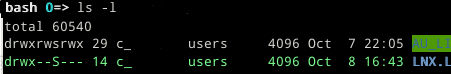 screencap of ls output on linux machine