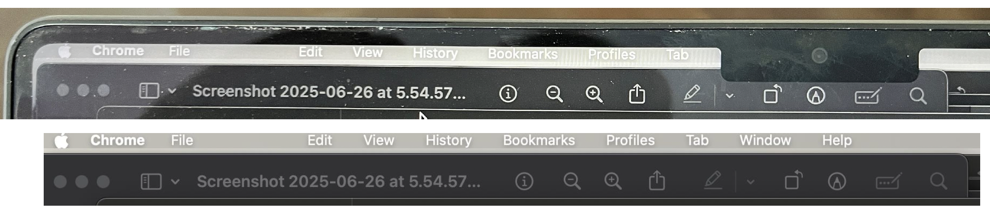 image with aligned photo and screenshot