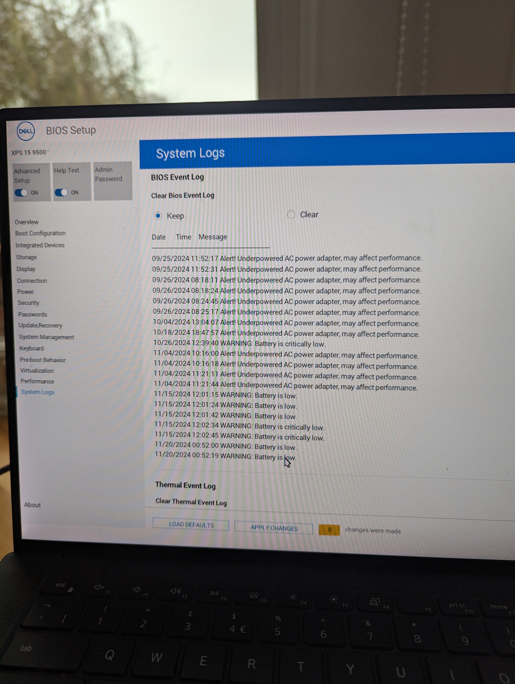 system logs