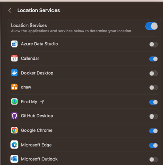 Control Center Location Services