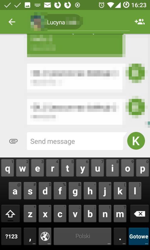 I select the proper suggestion and I can see the message history with A