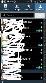 Contacts app on Samsung Galaxy SIII