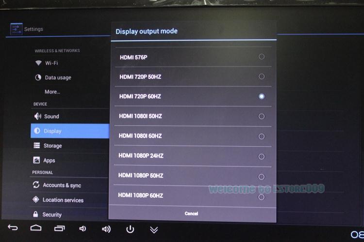Display output mode