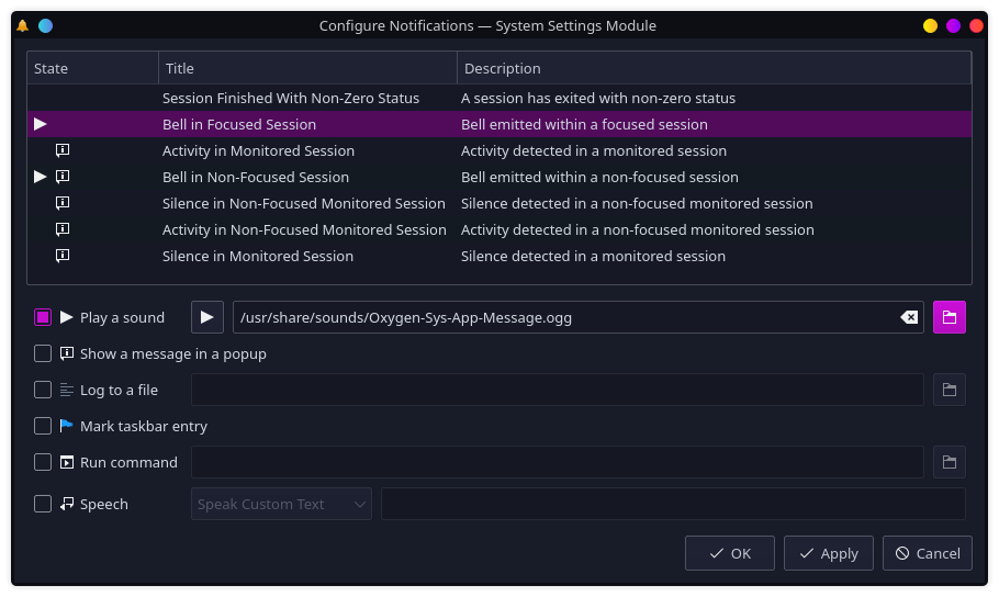 Configure Notifications - System Settings Module