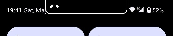 A black box at the top of the screen in the middle with a phone icon