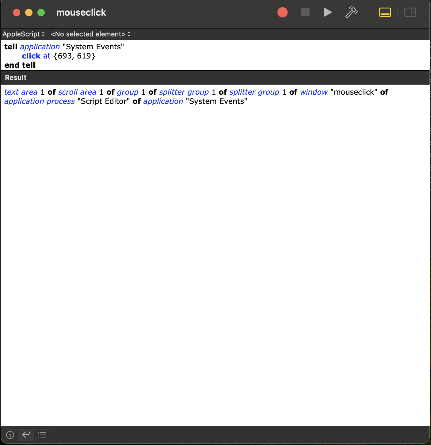 Script run results