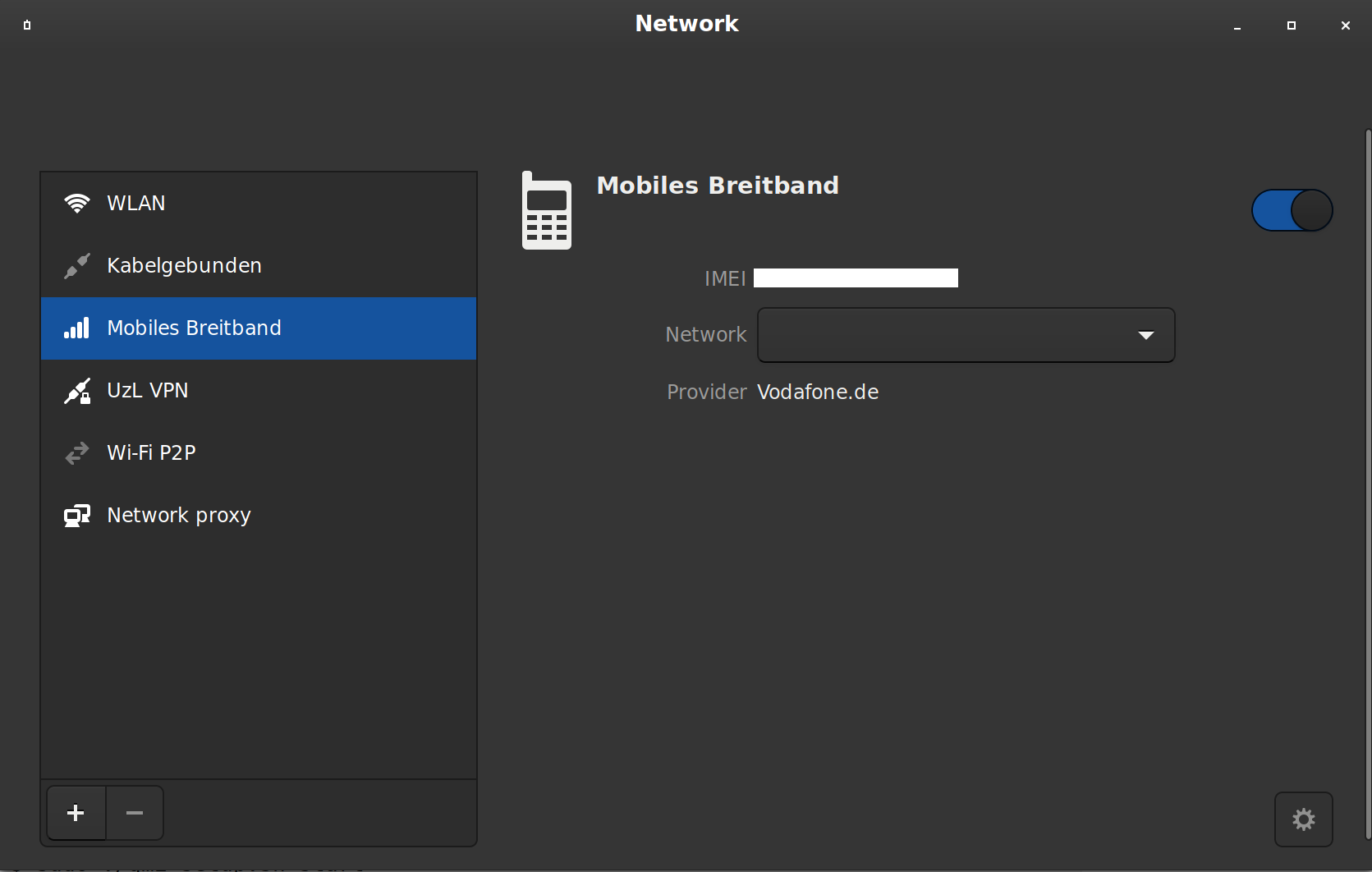 NetworkManager window
