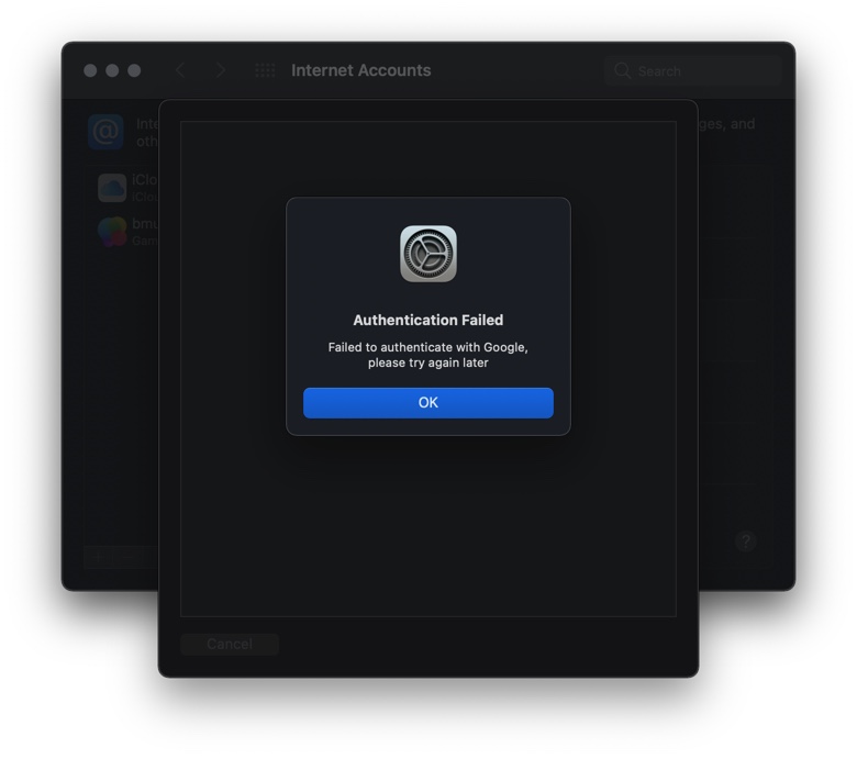 error screenshot