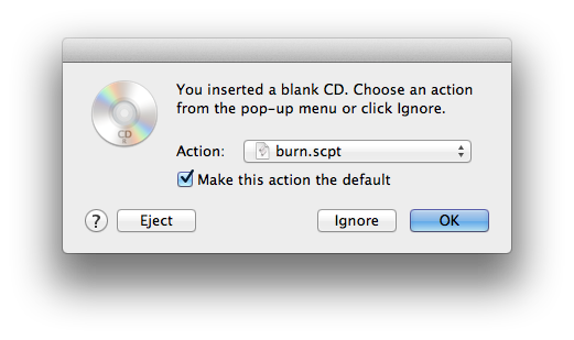 blank cd dialog