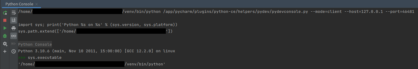 PyCharm Python Console