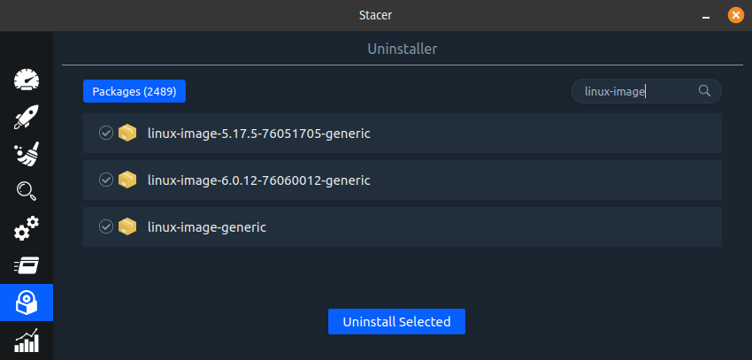 stacer cannot find old images