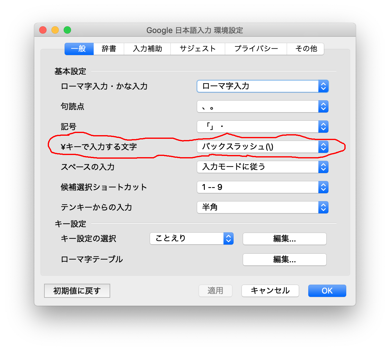 Google Japanese IME Settings