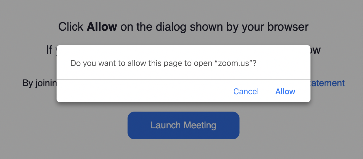 Safari prompting for permission to open Zoom