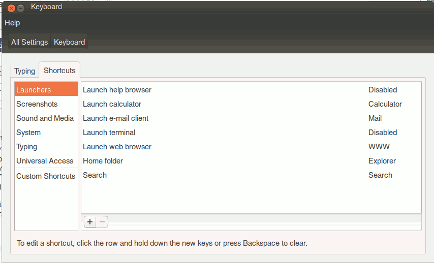 Keyboard menu screenshot