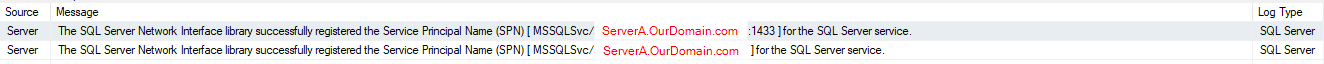 ServerA SQL Logs
