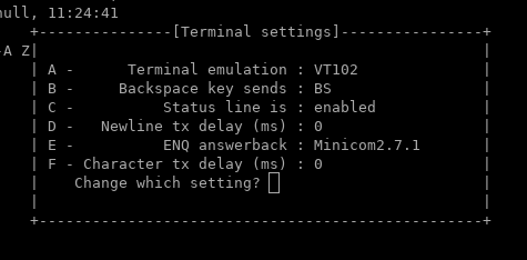 minicom screenshot