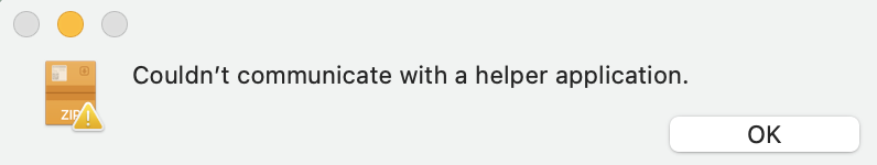 Screenshot of Archive Utility Error Message
