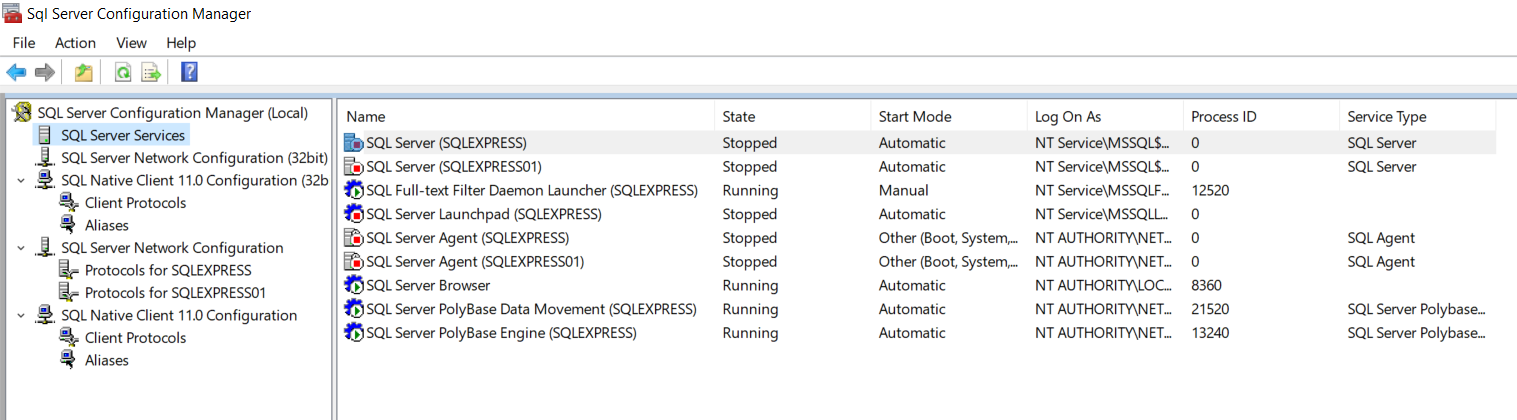 SQL Server Configuration Manager screenshot