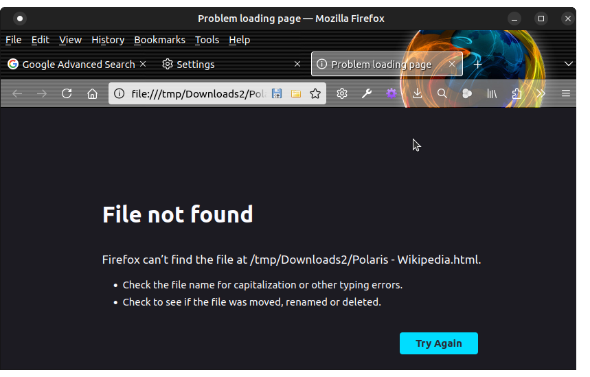 SNAPSHOT__Firefox__UnableToOpenDiskFile