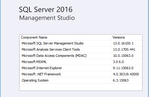 SQL Server 2016 > About