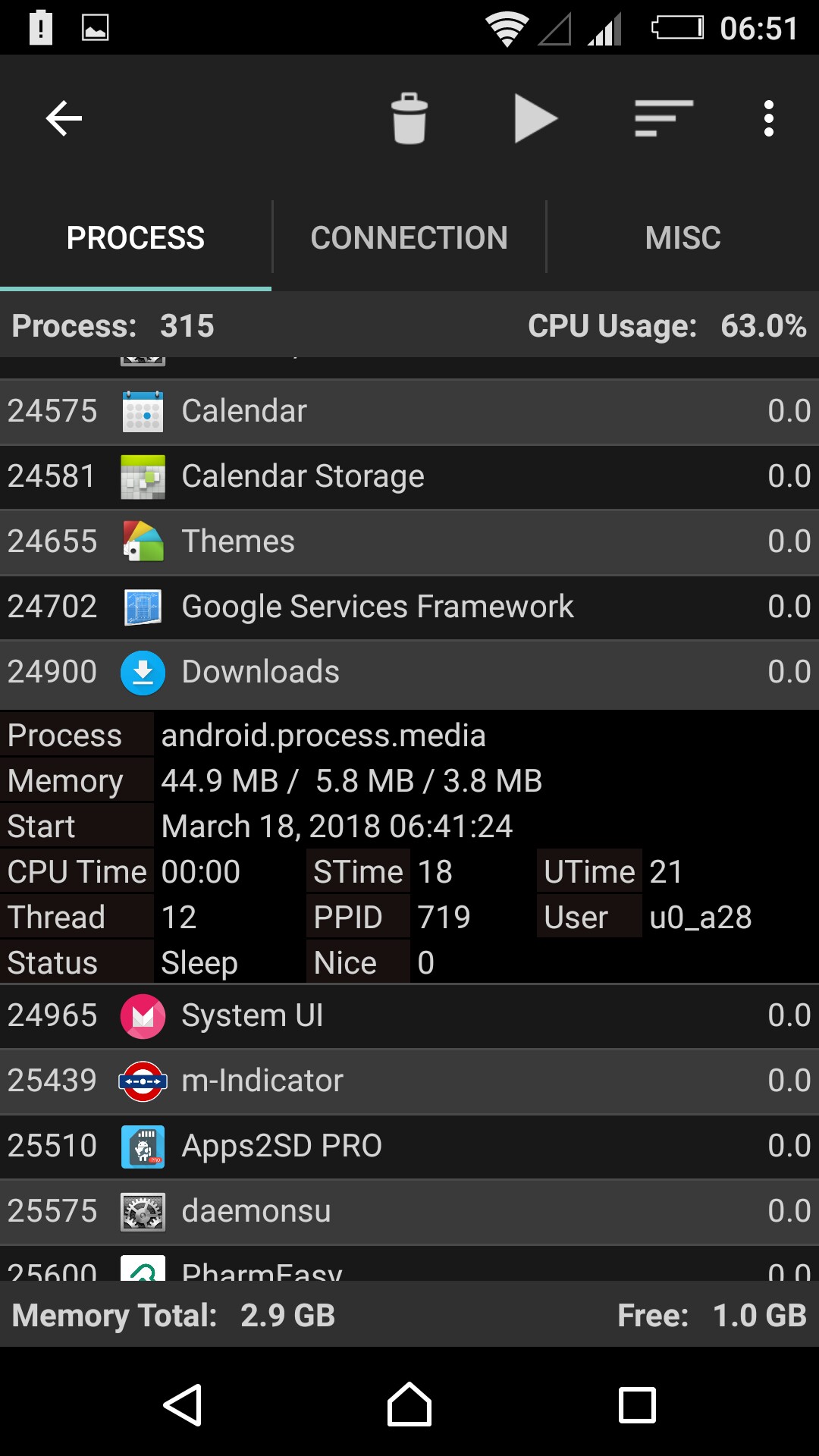 Process Manager screenshot