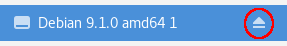 Screenshot of the Nautilus manager after inserting flash drive with marked eject button